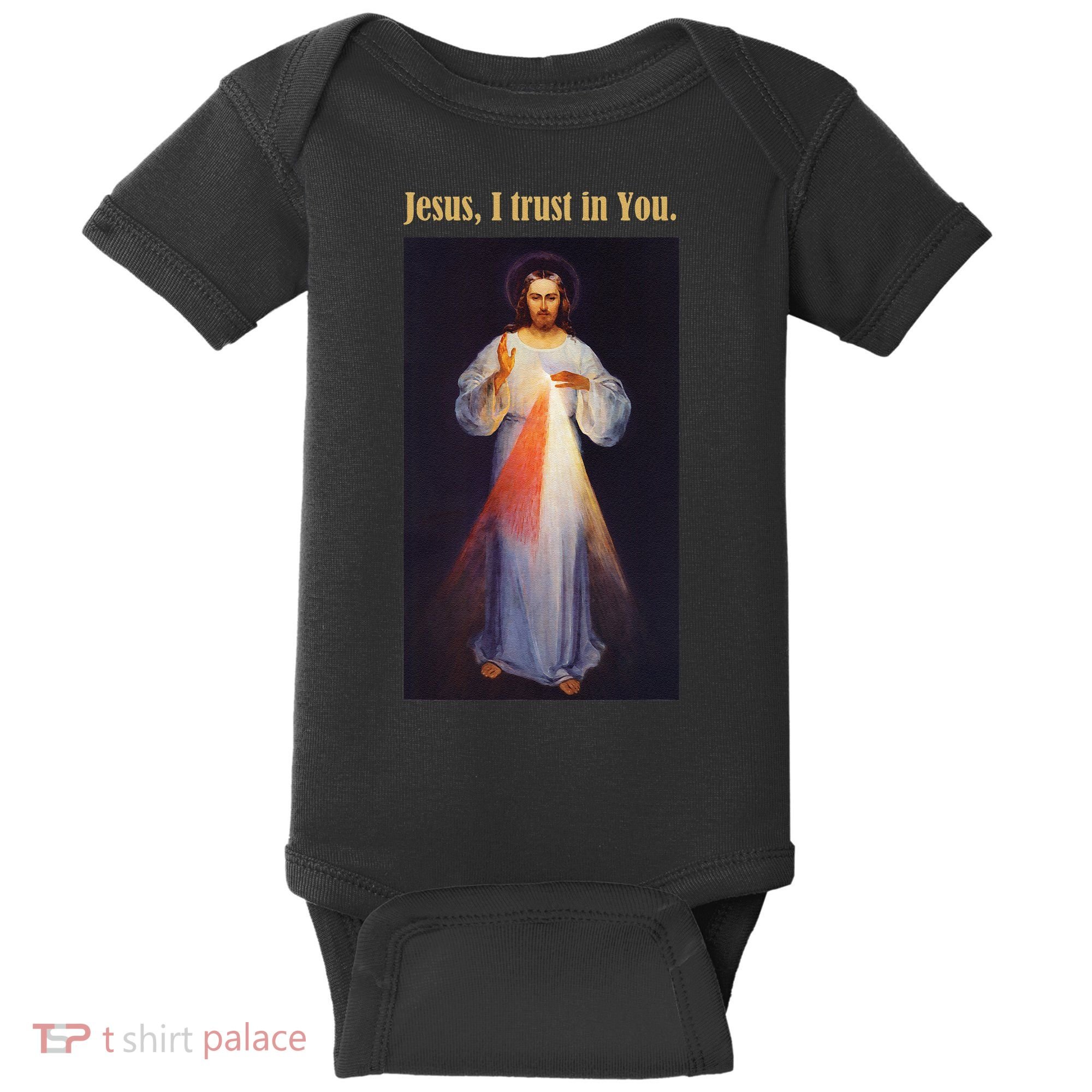 Jesus I Trust In You Divine Mercy Baby Bodysuit