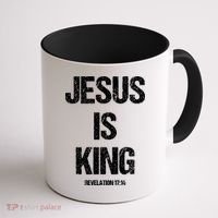 Jesus Is The King Motivational Christian Catholic Easter Coffee Mug thumb 1