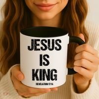 Jesus Is The King Motivational Christian Catholic Easter Coffee Mug thumb 3