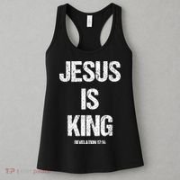 Jesus Is The King Motivational Christian Catholic Easter Women's Tank Top thumb 3