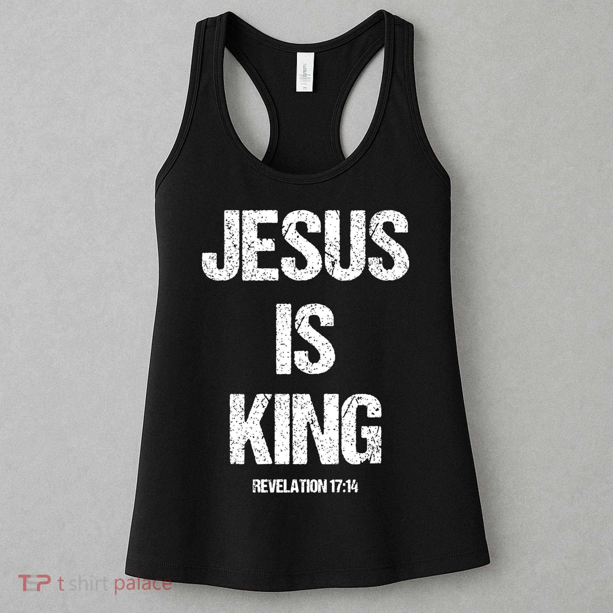 Jesus Is The King Motivational Christian Catholic Easter Women's Tank Top