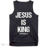 Jesus Is The King Motivational Christian Catholic Easter Tank Top thumb 0
