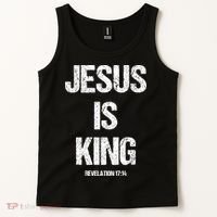 Jesus Is The King Motivational Christian Catholic Easter Tank Top thumb 2