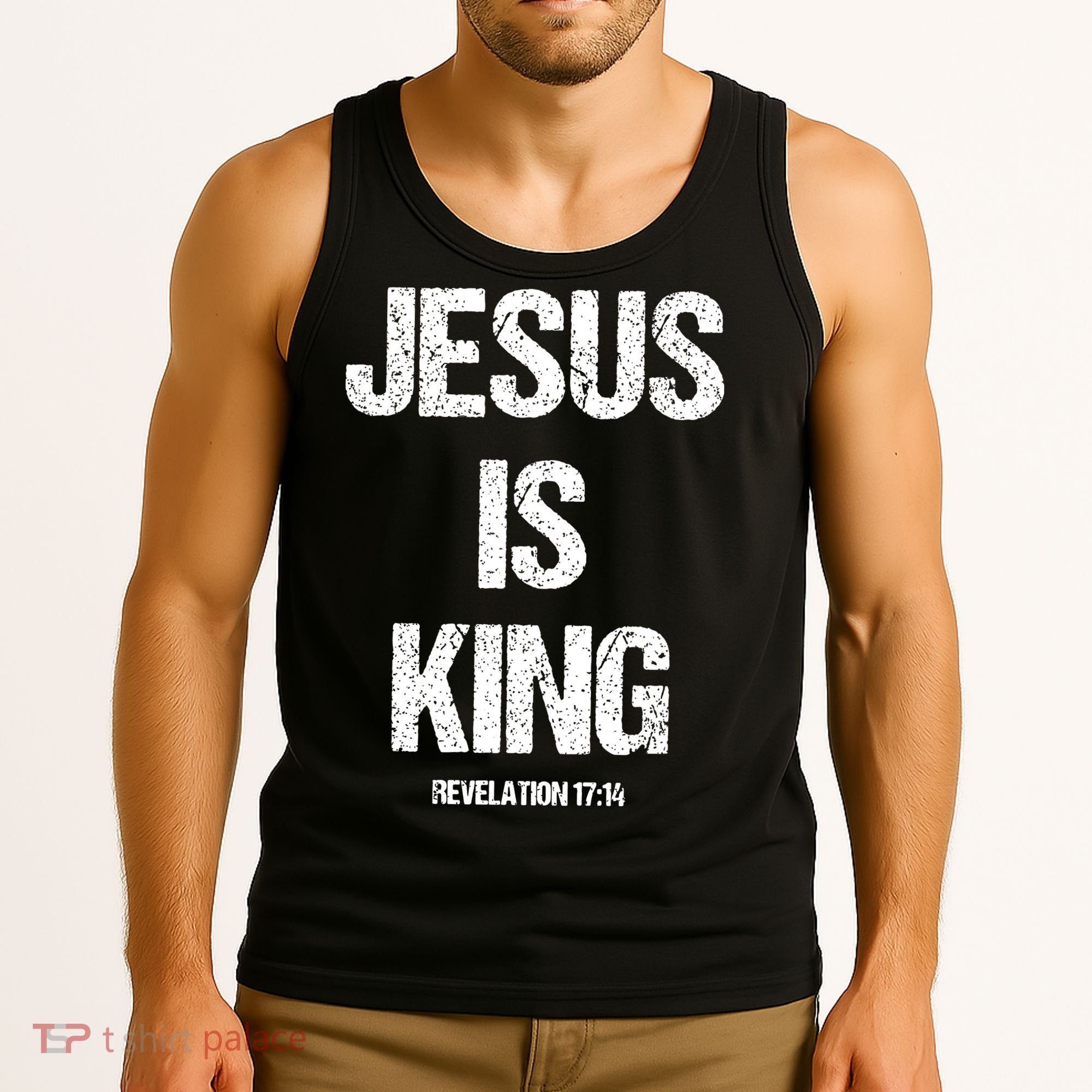 Jesus Is The King Motivational Christian Catholic Easter Tank Top