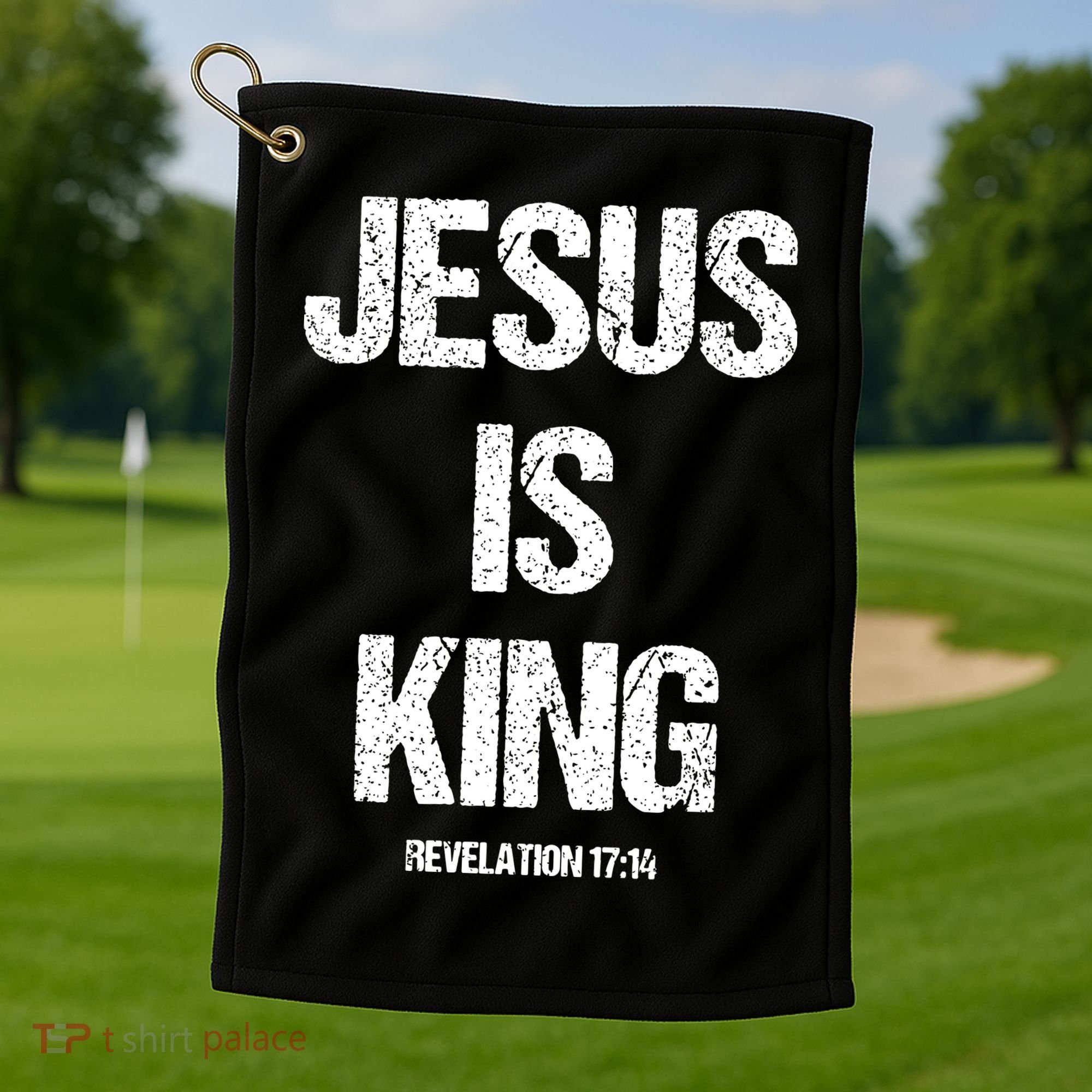 Jesus Is The King Motivational Christian Catholic Easter Golf Towel