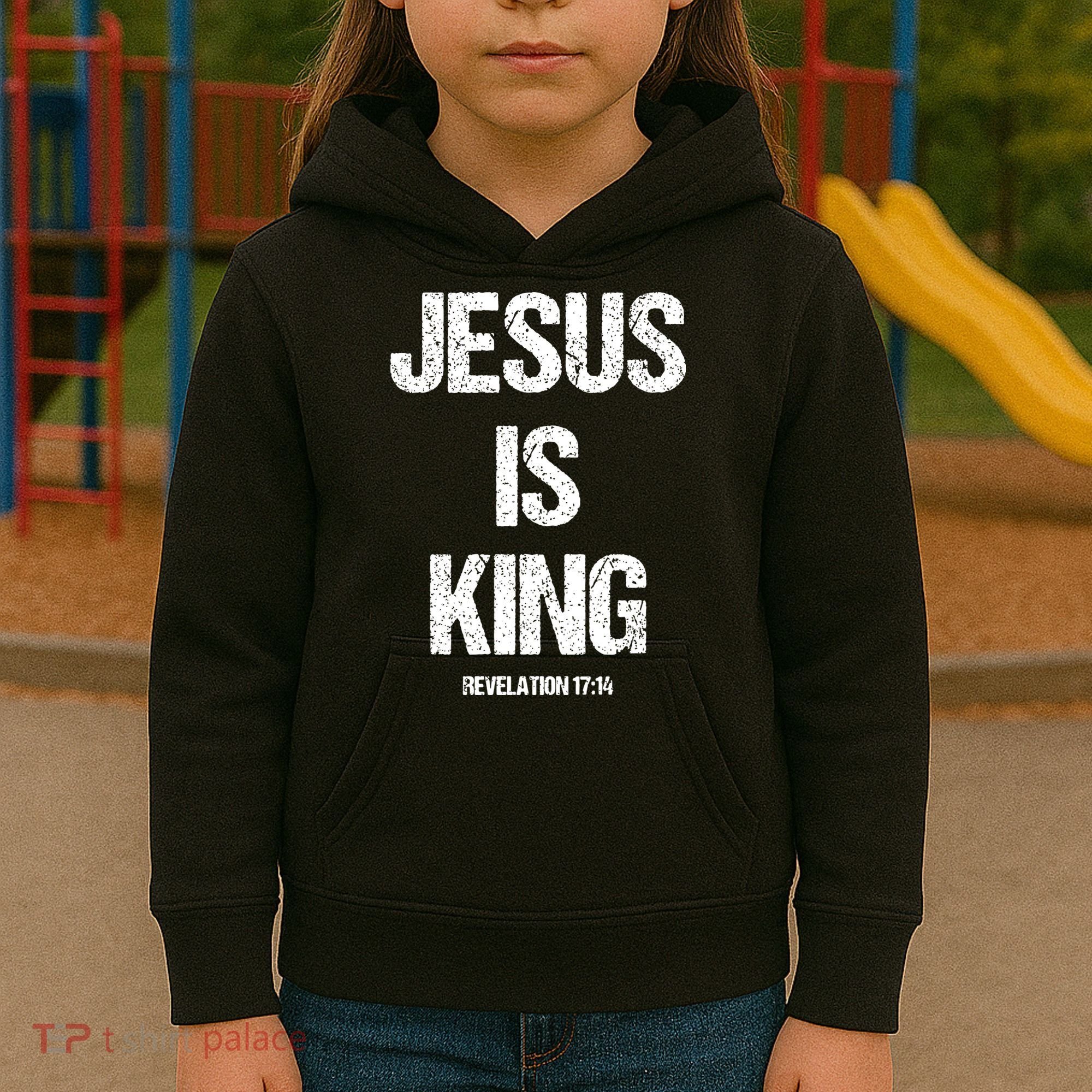 Jesus Is The King Motivational Christian Catholic Easter Kids Hoodie