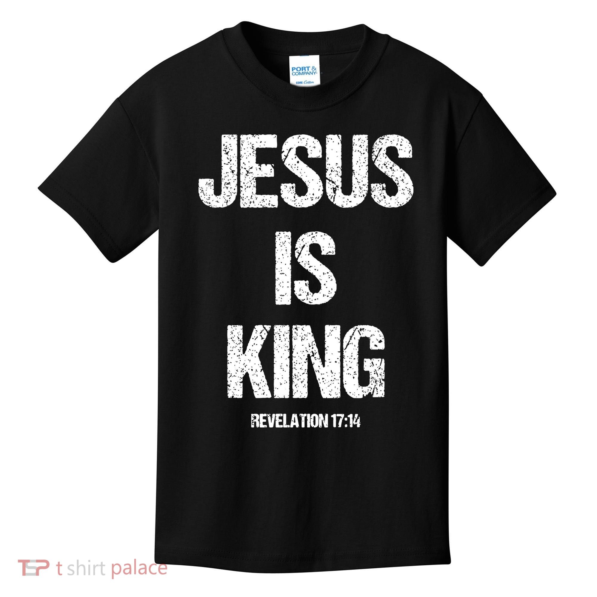 Jesus Is The King Motivational Christian Catholic Easter Kids T-Shirt