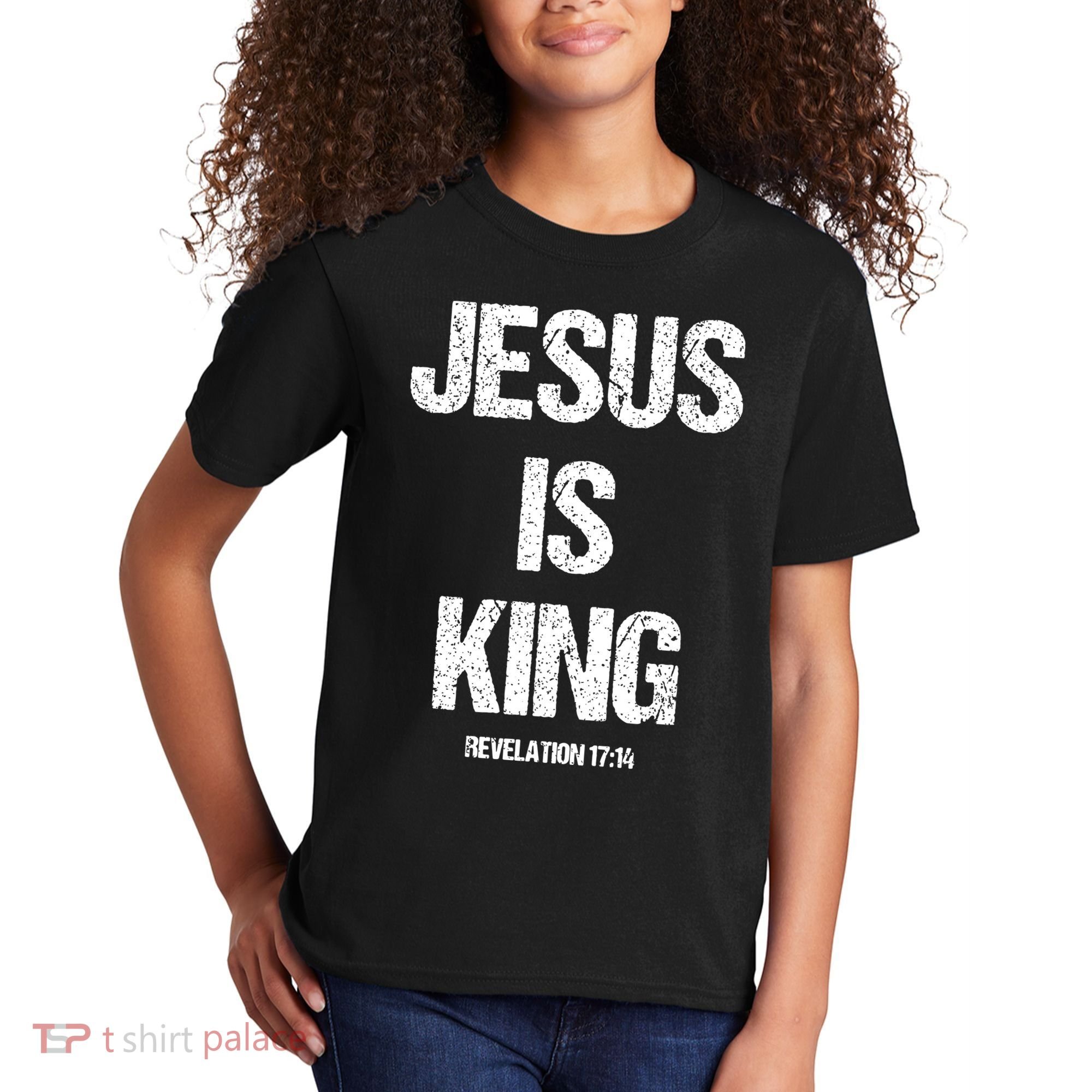 Jesus Is The King Motivational Christian Catholic Easter Kids T-Shirt