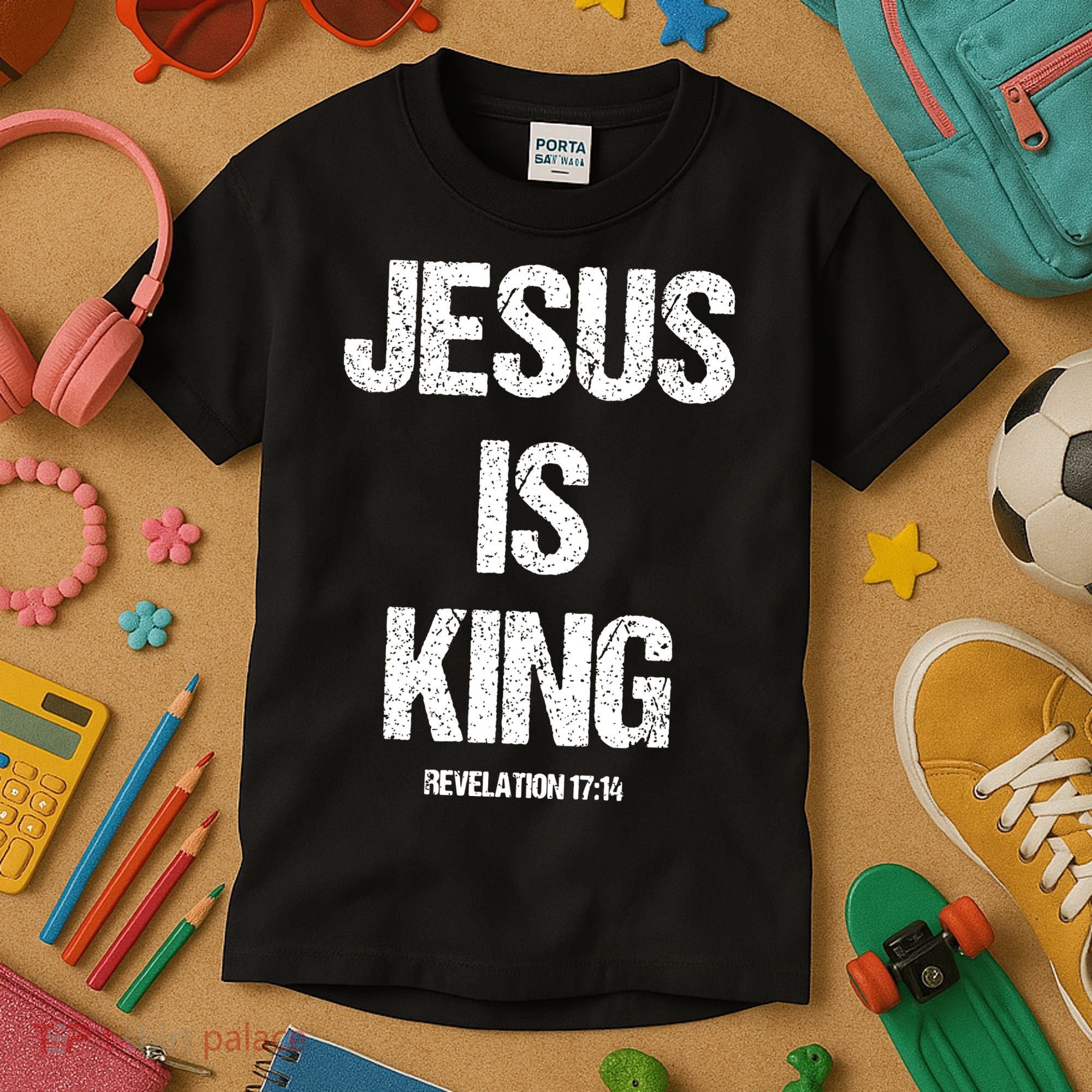 Jesus Is The King Motivational Christian Catholic Easter Kids T-Shirt