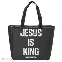 Jesus Is The King Motivational Christian Catholic Easter Tote Bag thumb 0