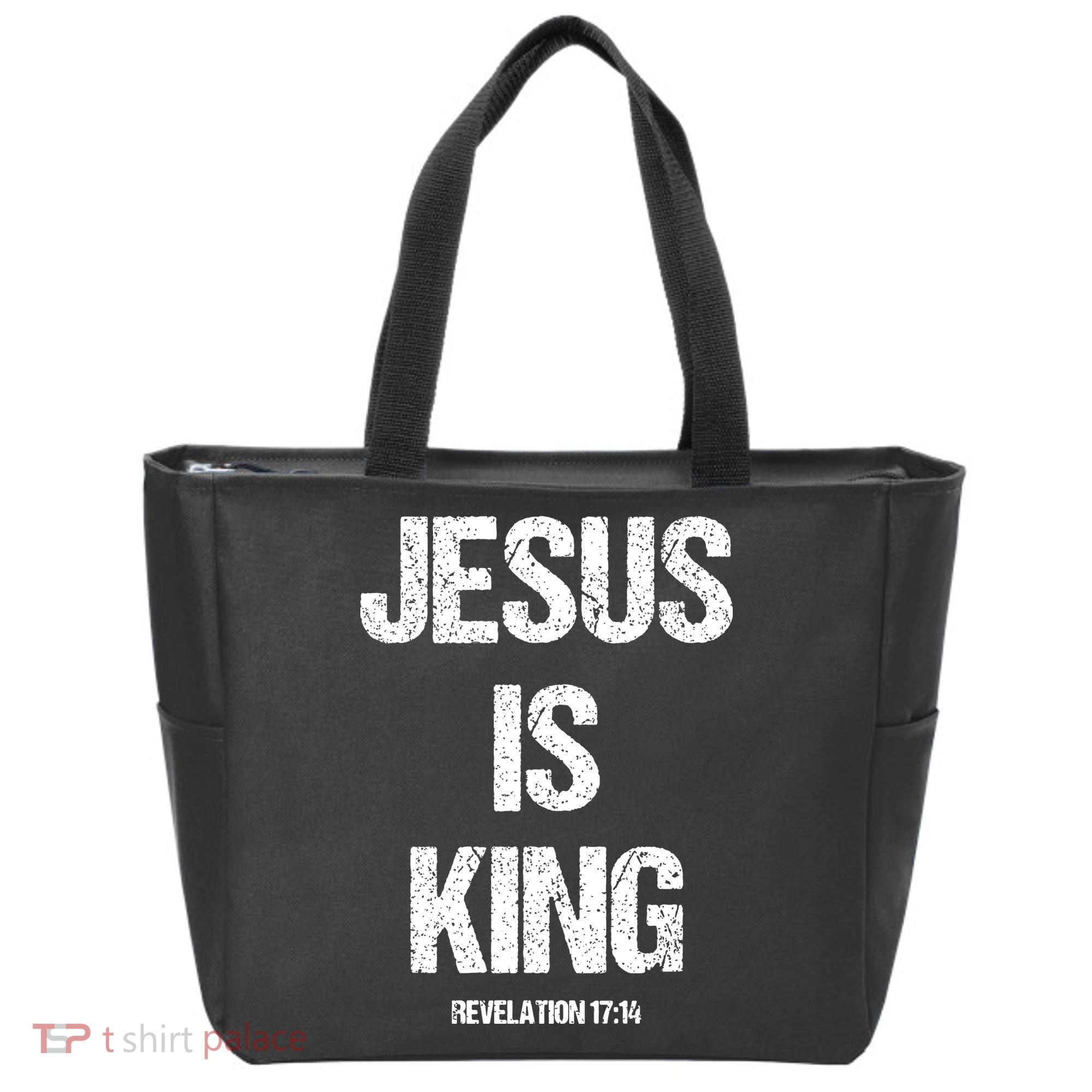 Jesus Is The King Motivational Christian Catholic Easter Tote Bag