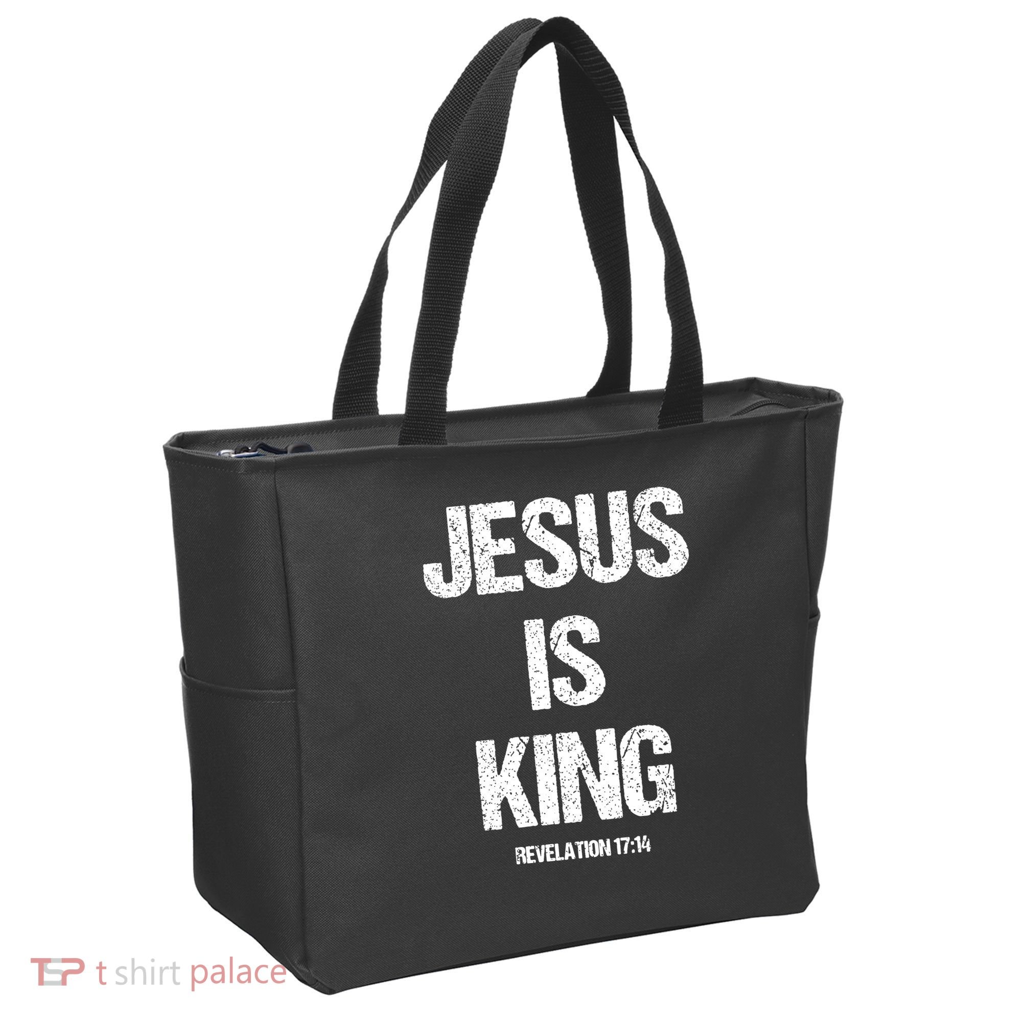 Jesus Is The King Motivational Christian Catholic Easter Tote Bag