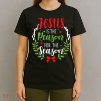 Jesus Is The Reason For The Season Christian Christmas T-Shirt thumb 4