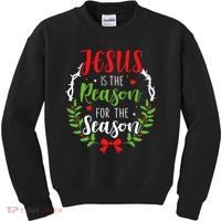 Jesus Is The Reason For The Season Christian Christmas Kids Sweatshirt thumb 0