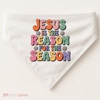 Jesus Is The Reason For The Season Retro USA-Made Doggie Bandana thumb 0
