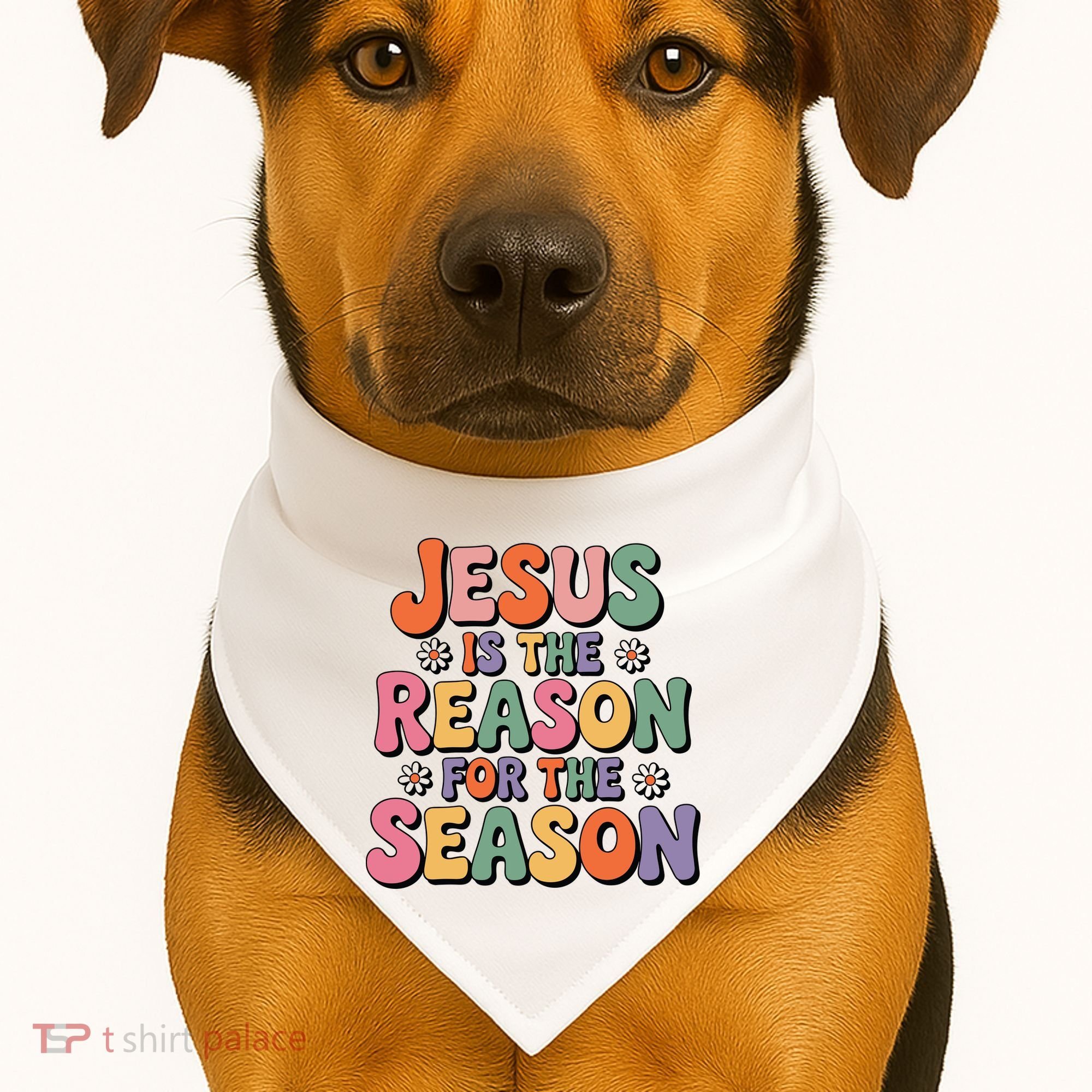 Jesus Is The Reason For The Season Retro USA-Made Doggie Bandana