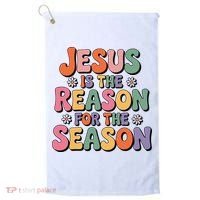 Jesus Is The Reason For The Season Retro Golf Towel thumb 0