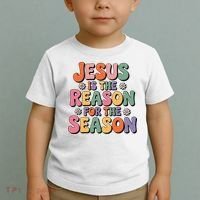 Jesus Is The Reason For The Season Retro Toddler T-Shirt thumb 2