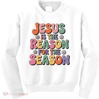 Jesus Is The Reason For The Season Retro Kids Sweatshirt thumb 0