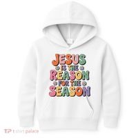 Jesus Is The Reason For The Season Retro Kids Hoodie thumb 0
