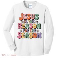 Jesus Is The Reason For The Season Retro Kids Long Sleeve Shirt thumb 0