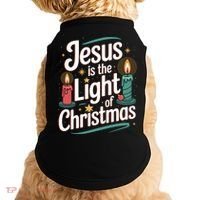 Jesus Is The Light Of Christmas Doggie Tank thumb 0