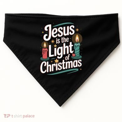 Jesus Is The Light Of Christmas USA-Made Doggie Bandana