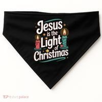 Jesus Is The Light Of Christmas USA-Made Doggie Bandana thumb 0