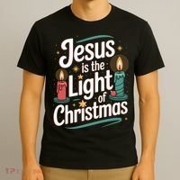Jesus Is The Light Of Christmas T-Shirt thumb 3