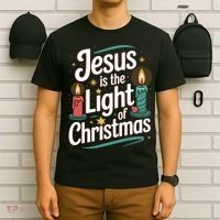 Jesus Is The Light Of Christmas T-Shirt thumb 6