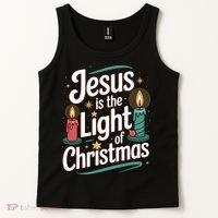 Jesus Is The Light Of Christmas Tank Top thumb 2