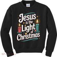 Jesus Is The Light Of Christmas Kids Sweatshirt thumb 0
