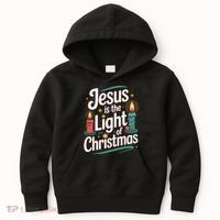Jesus Is The Light Of Christmas Kids Hoodie thumb 0