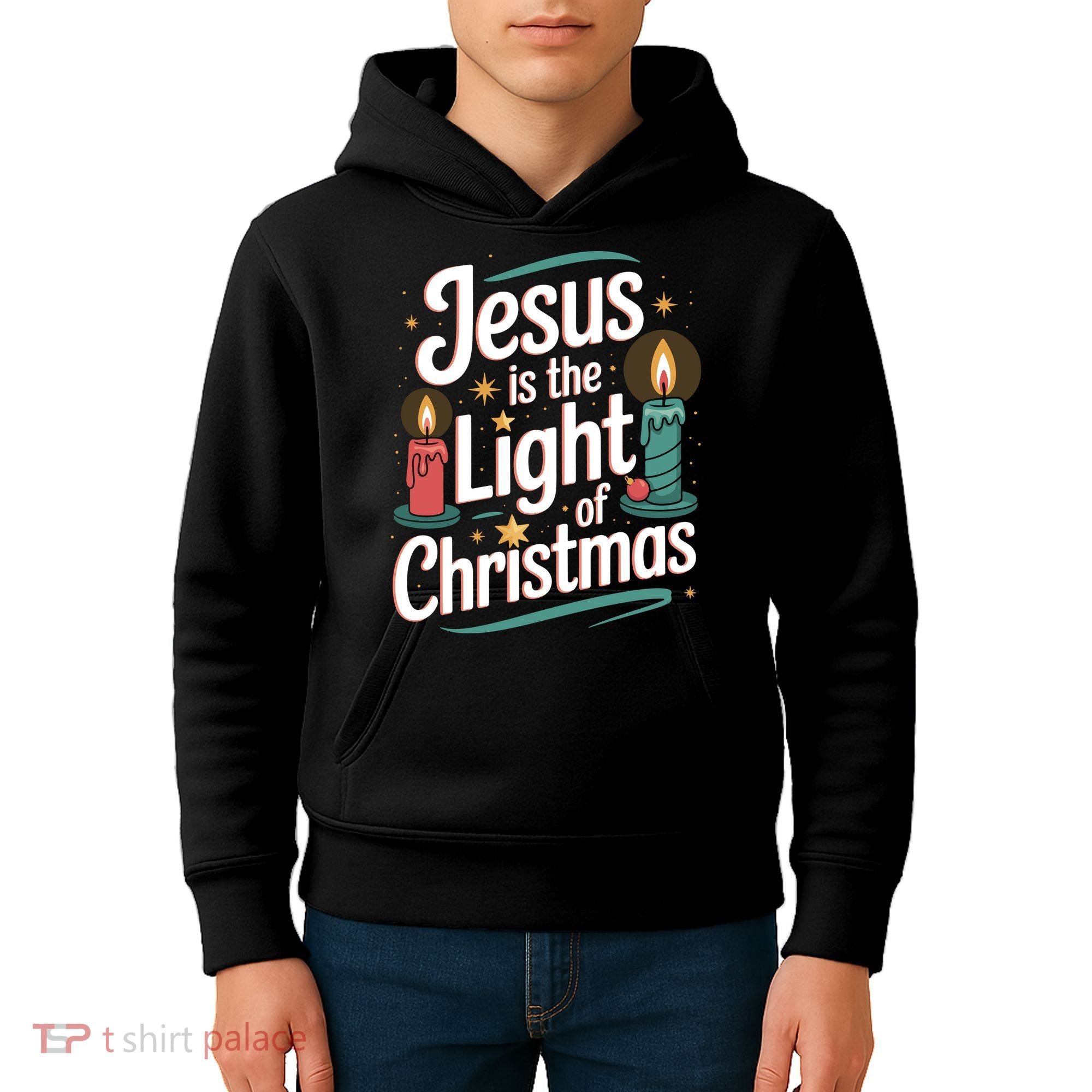 Jesus Is The Light Of Christmas Kids Hoodie