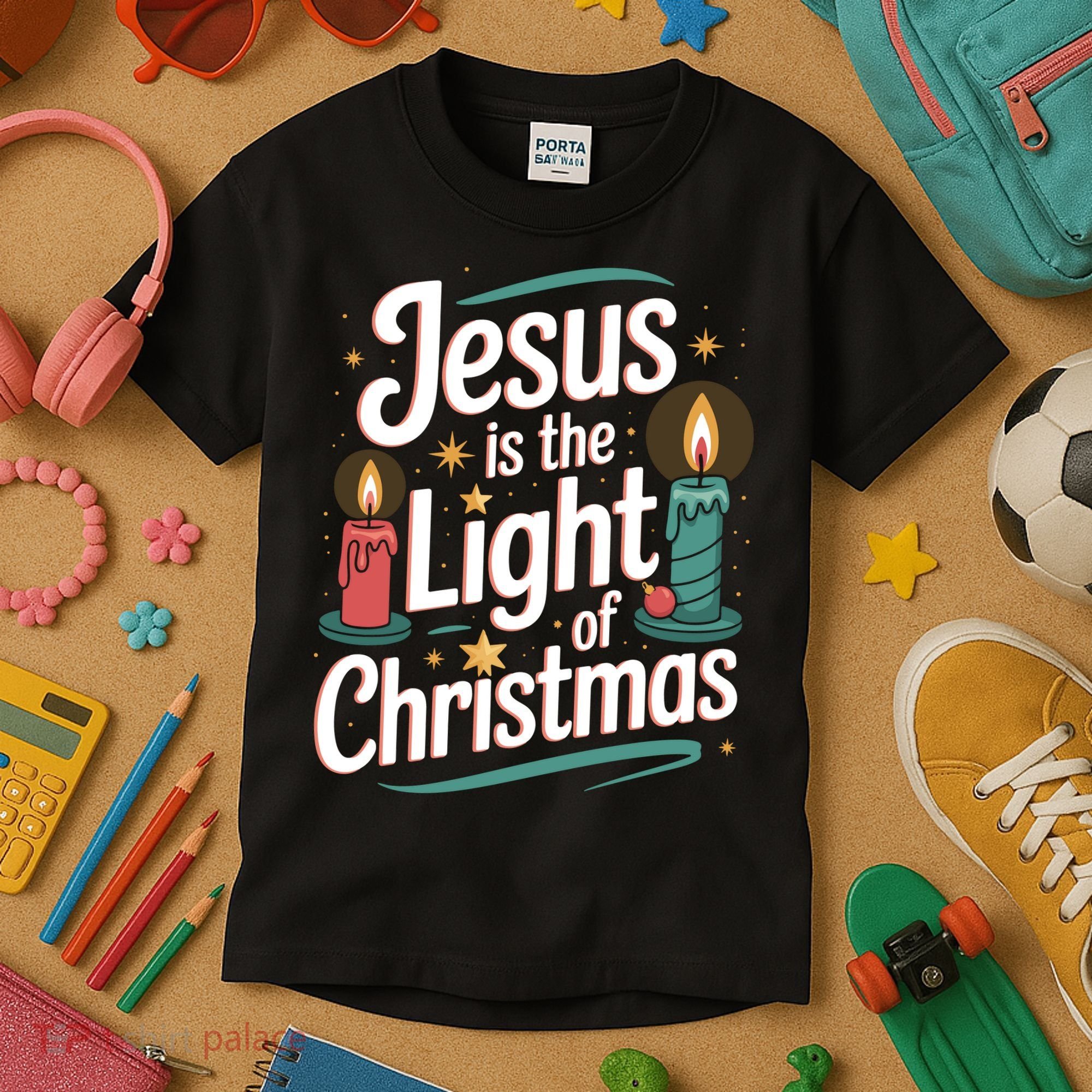 Jesus Is The Light Of Christmas Kids T-Shirt