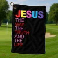 Jesus Is The Way The Truth And The Life Golf Towel thumb 1