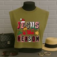 Jesus Is The Reason Christmas Holiday Garment-Dyed Women's Muscle Tee thumb 3
