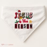 Jesus Is The Reason Christmas Holiday USA-Made Doggie Bandana thumb 0