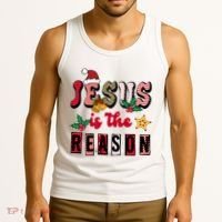 Jesus Is The Reason Christmas Holiday Tank Top thumb 3