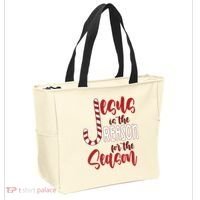 Jesus Is The Reason For The Season Candy Cane Christmas Tote Bag thumb 2