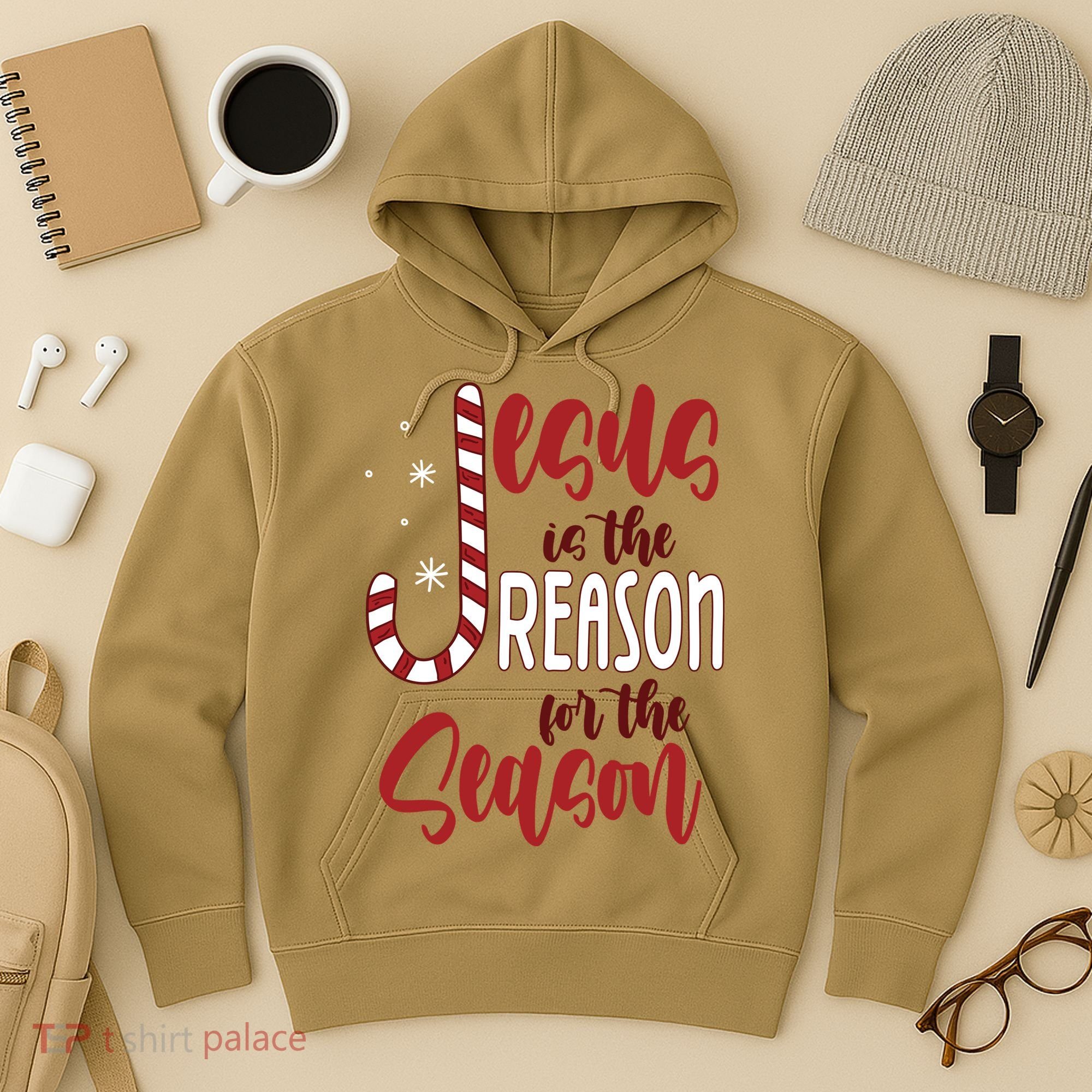 Jesus Is The Reason For The Season Candy Cane Christmas Hoodie