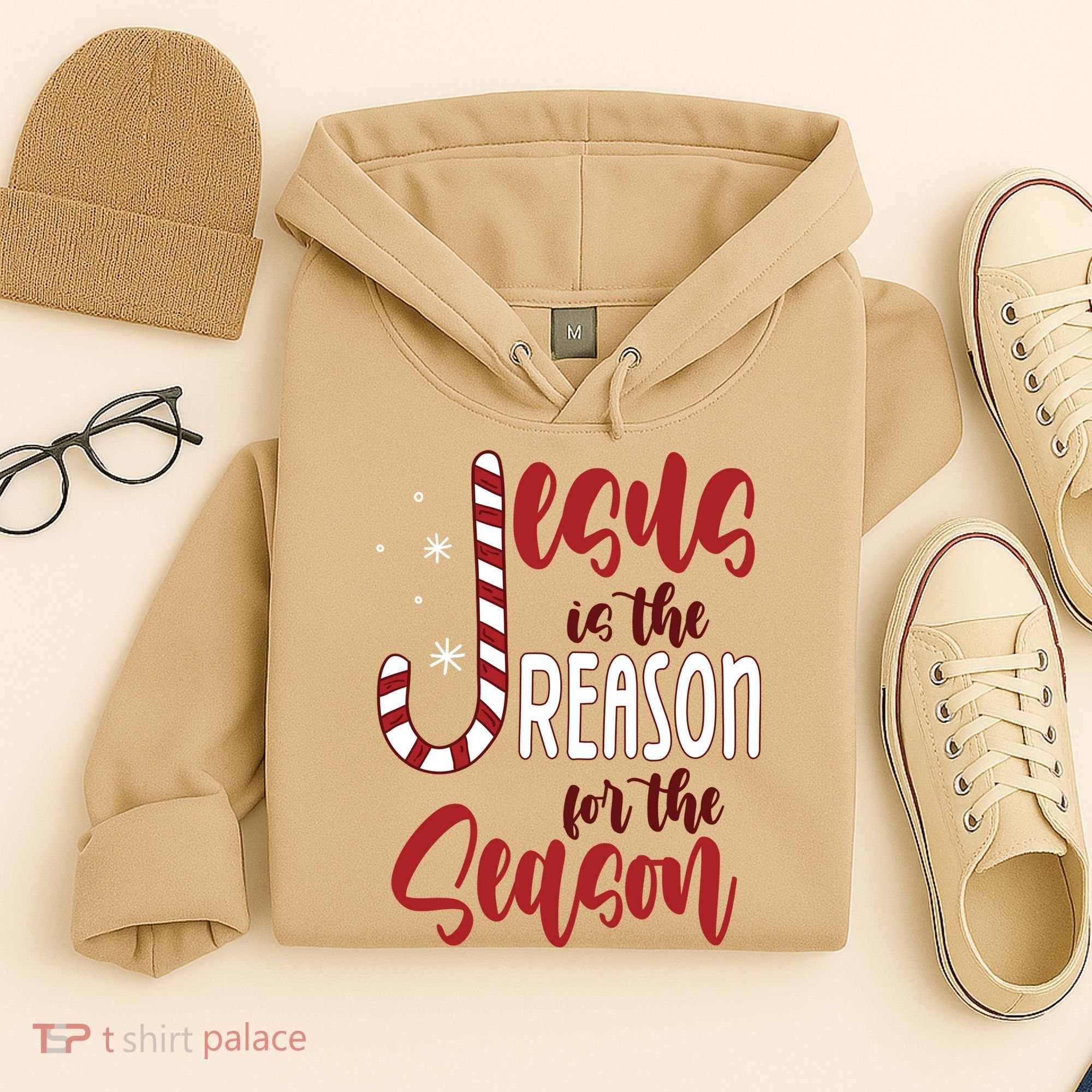 Jesus Is The Reason For The Season Candy Cane Christmas Hoodie