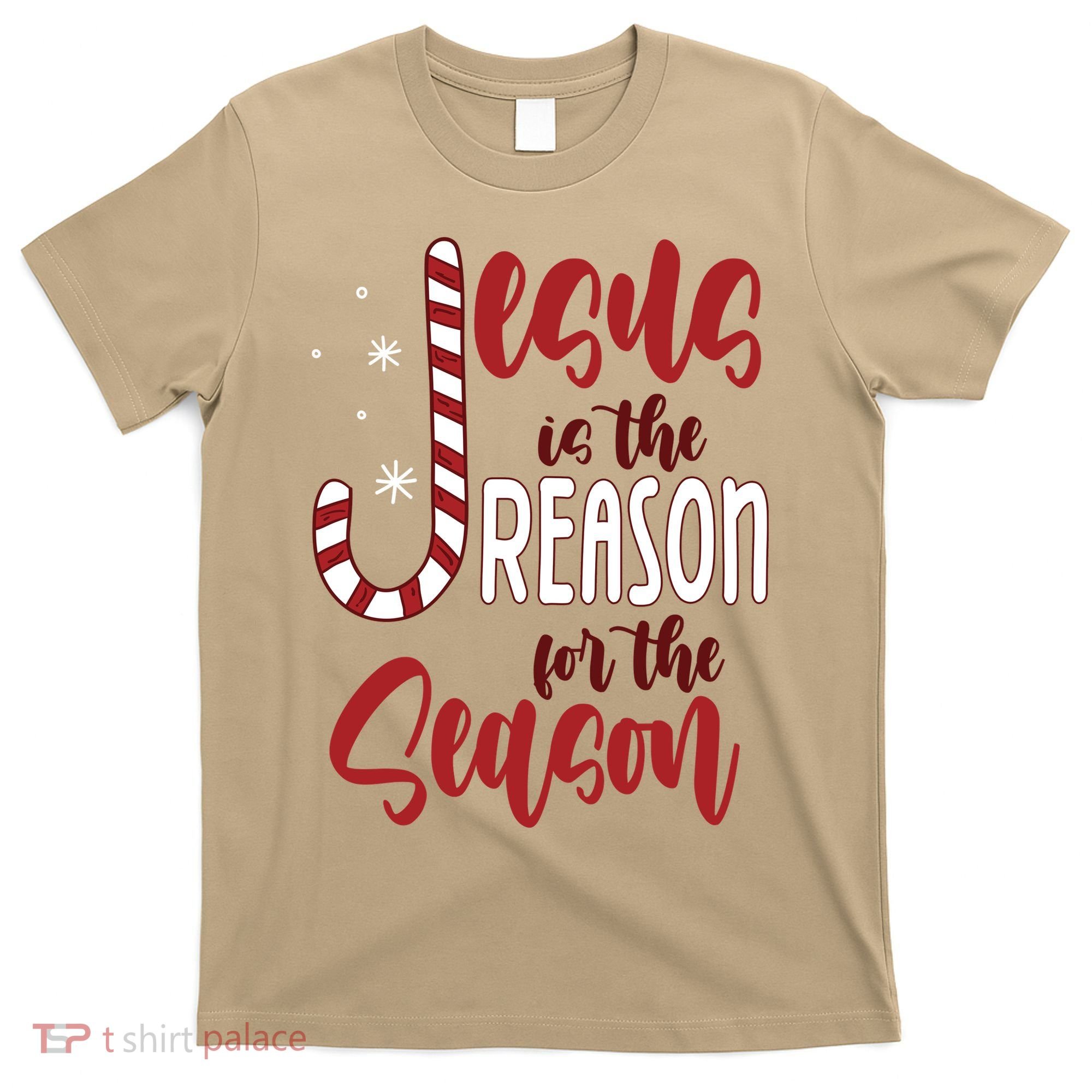 Jesus Is The Reason For The Season Candy Cane Christmas T-Shirt