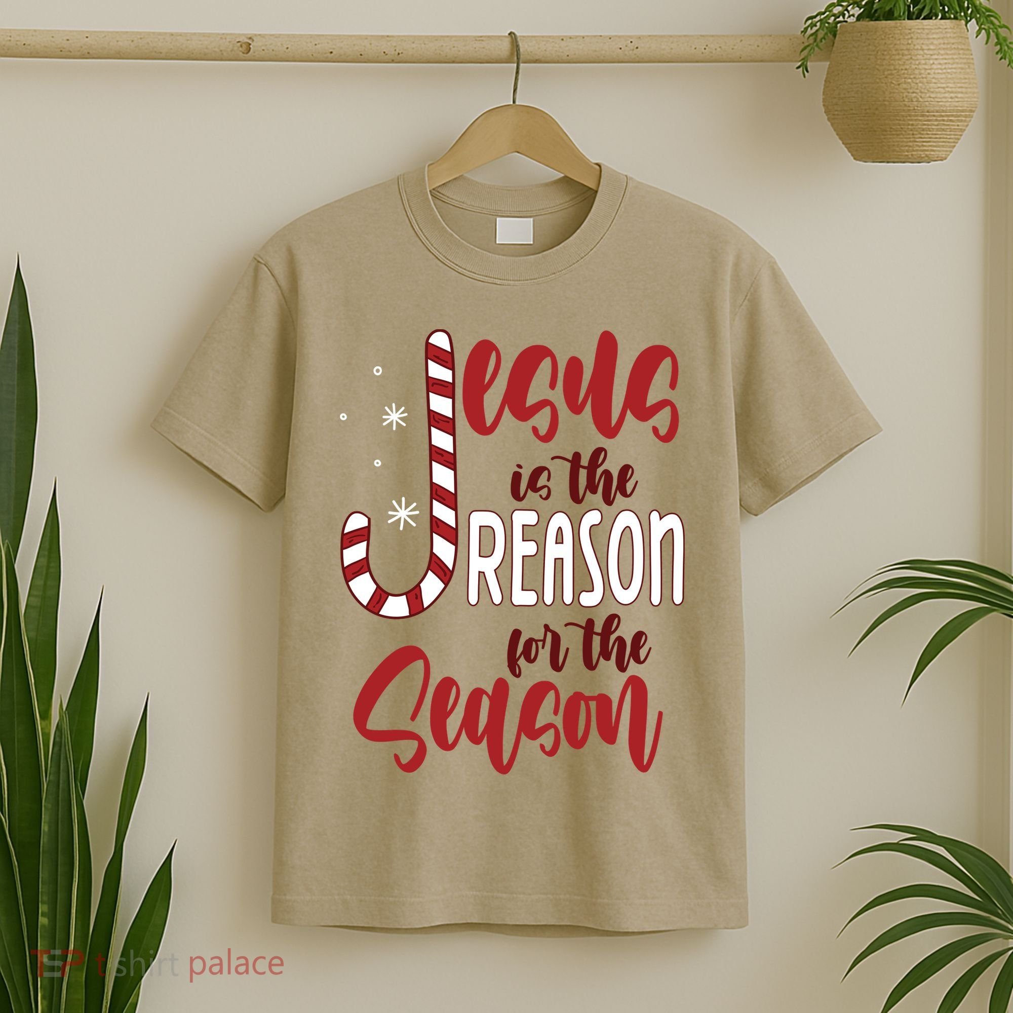 Jesus Is The Reason For The Season Candy Cane Christmas T-Shirt
