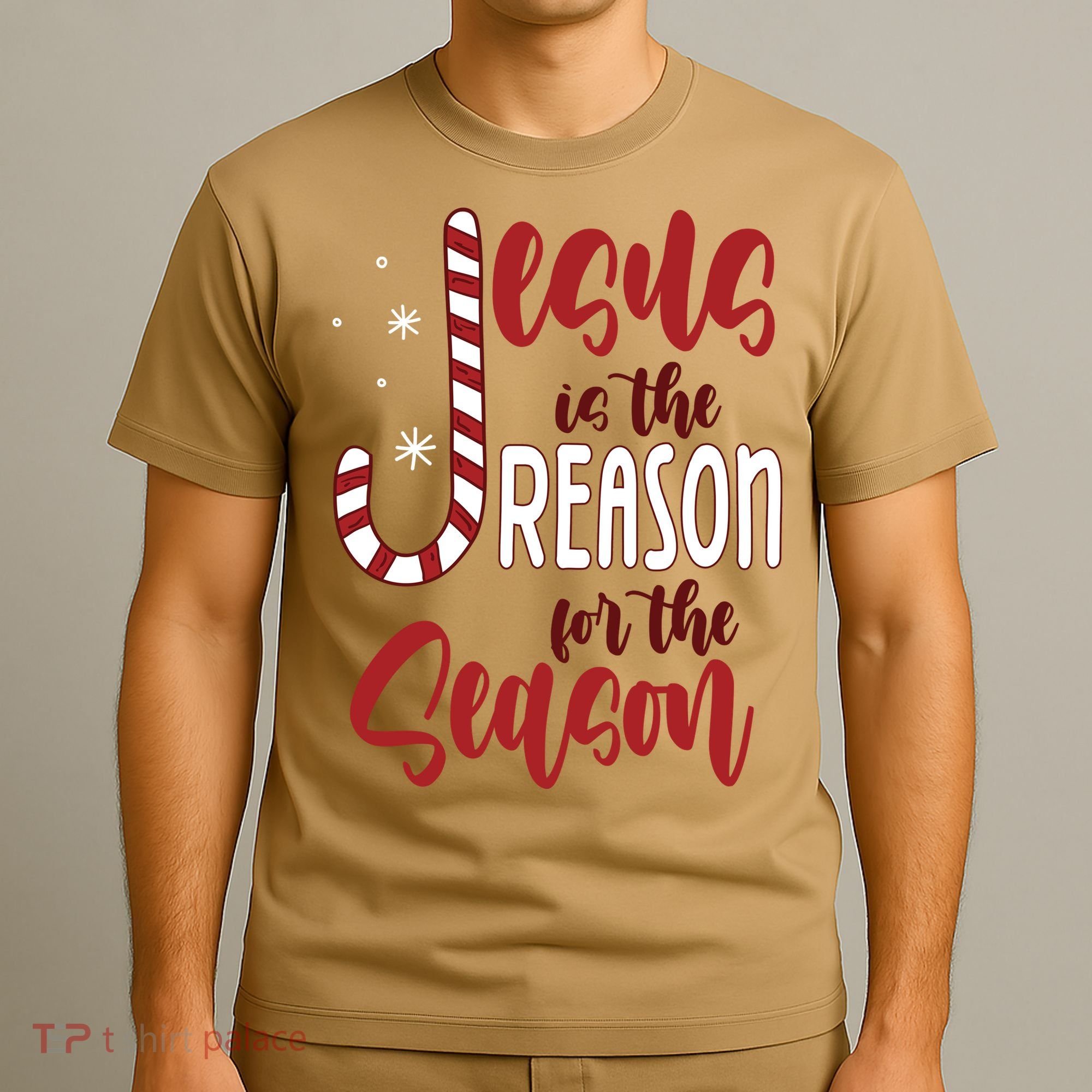 Jesus Is The Reason For The Season Candy Cane Christmas T-Shirt
