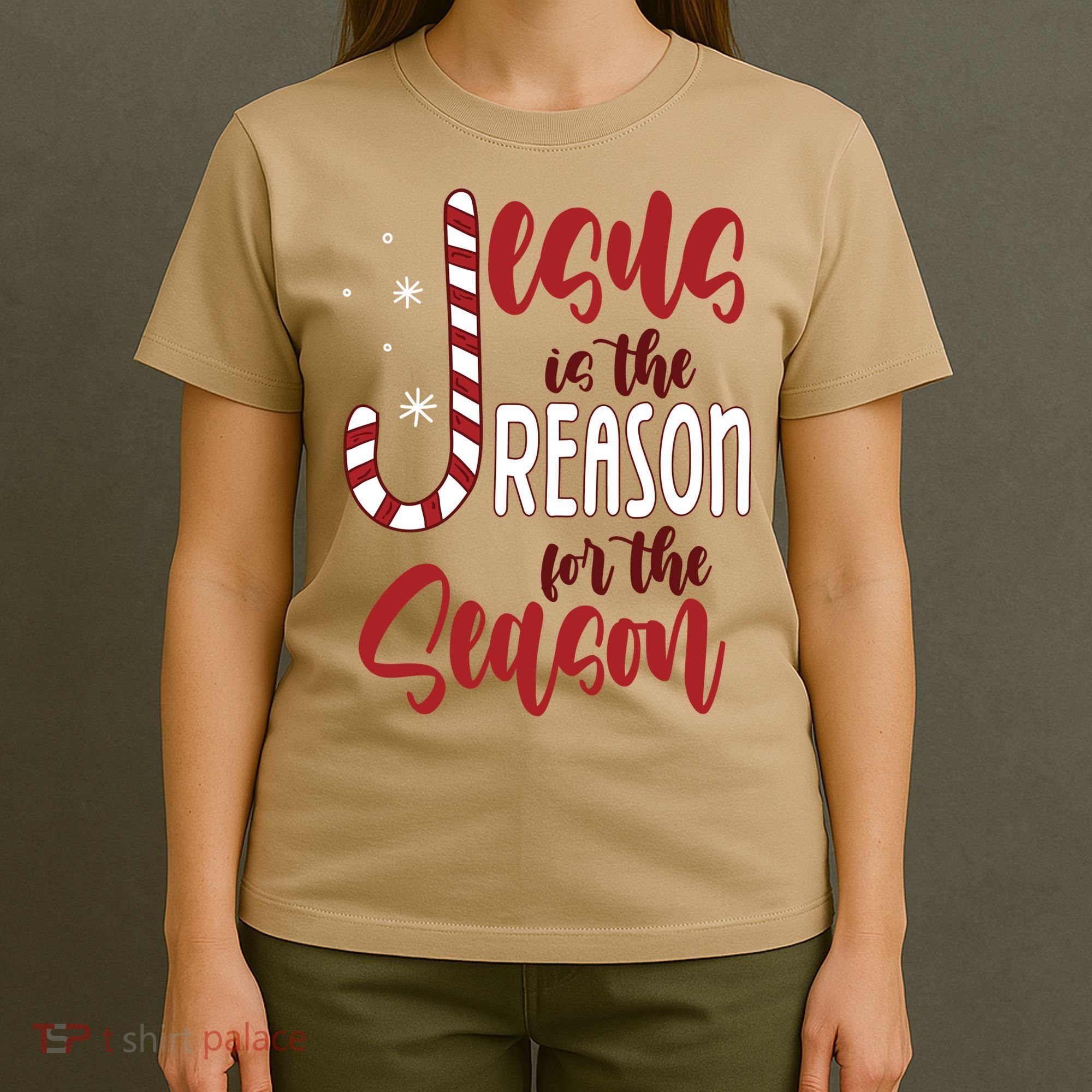 Jesus Is The Reason For The Season Candy Cane Christmas T-Shirt