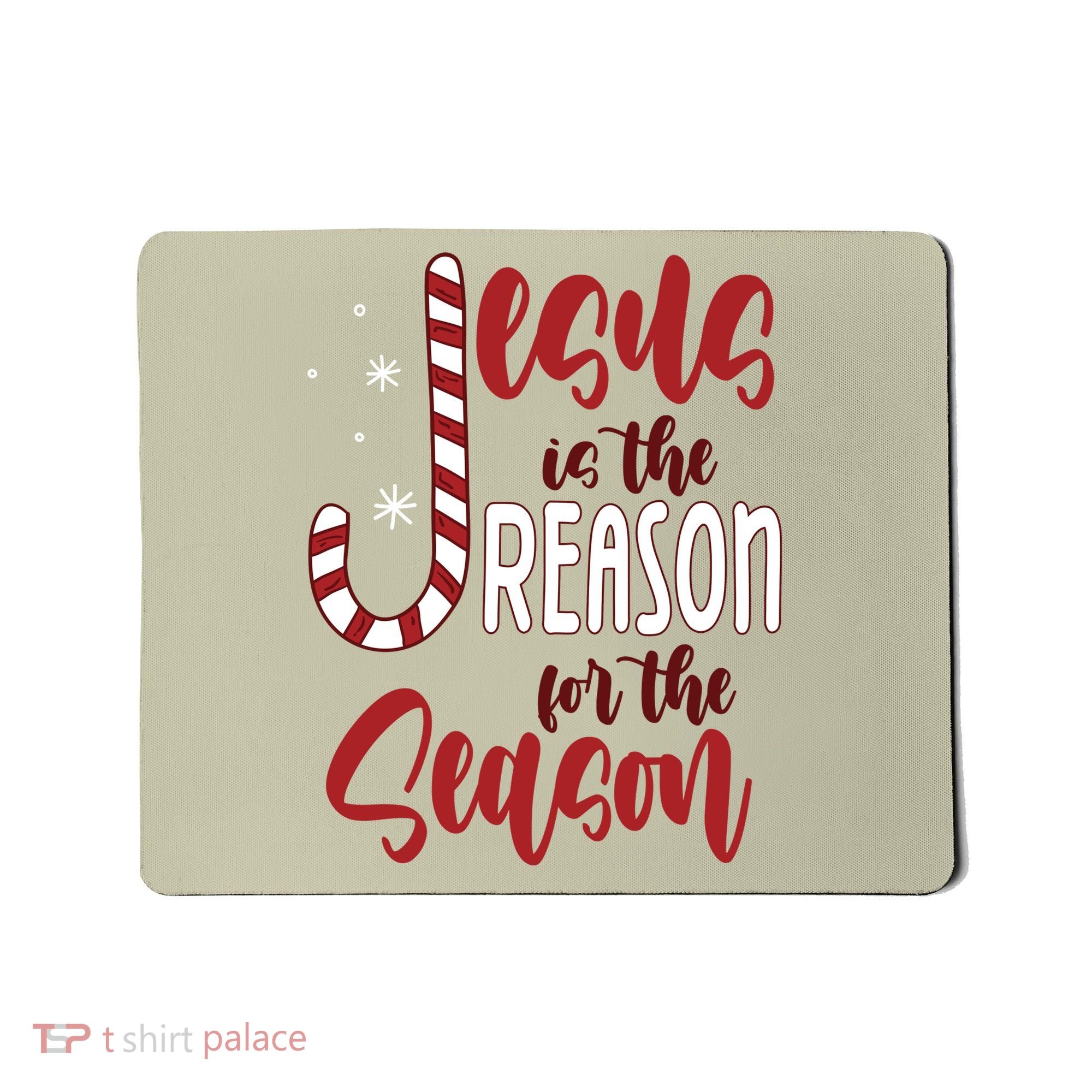 Jesus Is The Reason For The Season Candy Cane Christmas Mousepad