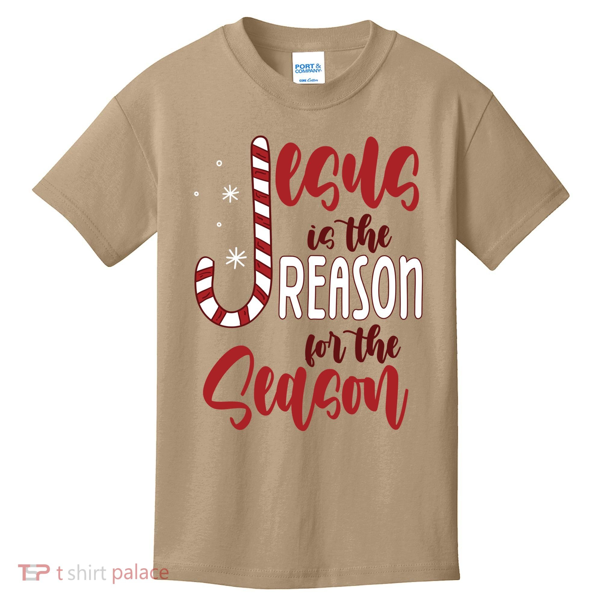 Jesus Is The Reason For The Season Candy Cane Christmas Kids T-Shirt