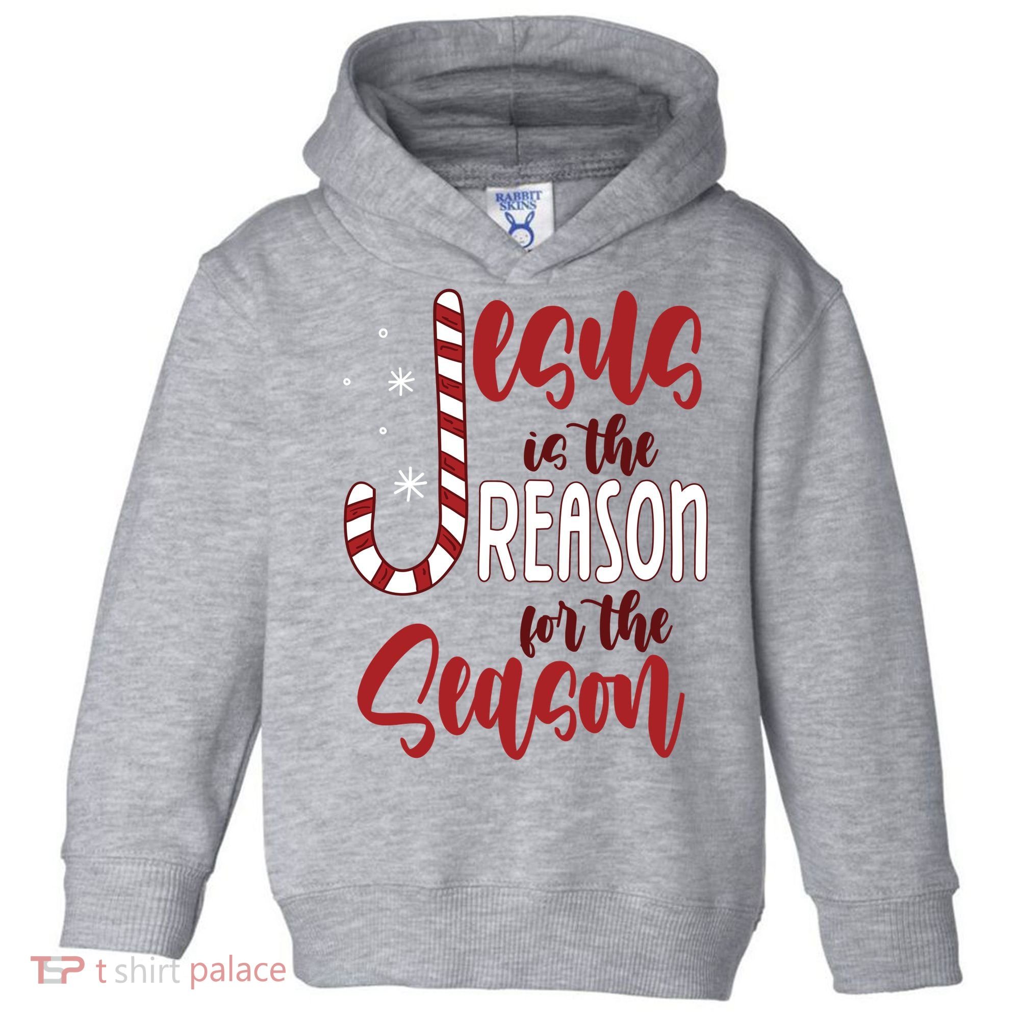 Jesus Is The Reason For The Season Candy Cane Christmas Toddler Hoodie