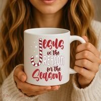 Jesus Is The Reason For The Season Candy Cane Christmas Coffee Mug thumb 3
